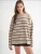 MixRay Oversized trui  taupe / zwart
