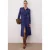 TRENDYOLMİLLA Dames Donkerblauw Effen Midi Lang Casual Blousejurk Jurken
