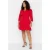Trendyol Curve Dames Rood Effen Kort / Mini Driekwart mouw Casual Blazer Jurk Grote maten Jurk