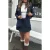 Hoge taille geplooide mini rok met een riem