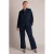 Yest Curve Plus Size travelstof regular fit blazer – donkerblauw
