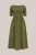 WE Fashion – Dames jersey maxi jurk – Curve – Olijfgroen – Katoen – Plus Size