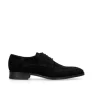 Manfield suède veterschoenen zwart