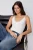 TRENDYOLMİLLA Dames Ecru Effen Mouwloos Getailleerd Blouses