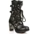 New Rock dames zwart lederen metalen gotische laarzen – TR003-S1