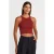 Geribbelde katoenen sweater zonder mouwen Crop Top