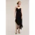 Motivi Flounced Midi Dress With Ruching Black
