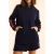 ICode Navy Bomber Jacket With Striped Satin Bands Marine