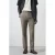 Mango Man slim pantalon met linnen taupe