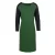 Rechte groene jurk met grijs detail