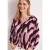 Street One Dames Shirt met gespleten hals en structuurmix in Roze