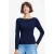 POM Amsterdam gebreide top met ruches – donkerblauw