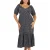 Brave Soul Midi-jurk voor dames met V-hals, stippenpatroon en gebogen silhouet, met korte mouwen (Zwart/Paars)