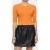 Closed Crew Neck Half Sleeve Pumpkin Orange