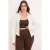 Trendyol Curve Dames Ecru Effen Lang Getailleerd Grote maten Blazers