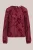 WE Fashion – Dames jersey top met structuur en glittergaren – Regular fit – Donkerrood –
