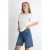 TRENDYOLMİLLA Dames Ecru Effen Kort Regular fit T-shirts