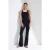 Mid-waist flare jersey broek met koordjes