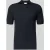 Profuomo slim fit poloshirt van mix van katoen en linnen