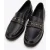Wittchen Dames Leren Loafers met Decoratieve Klinknagels Zwart Natuurlijk Leer