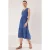 Damesjurk: effen blauwe midi-jurk zonder mouwen, casual model
