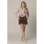 &Co Woman travelstof straight regular waist casual short donkerbruin