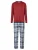 Phil & Co. Berlin Pyjama lang ‘ Classic ‘  blauw / lichtblauw / rood / offwhite