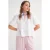 Gestructureerde Mousseline Blouse met Ronde Hals en Knopenclosure