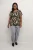 Blouse met korte mouwen Loose fit Black/Sand Leo Print leopard