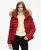 Superdry Vrouwen Gewatteerde Fuji-jas met Capuchon van Imitatiebont Rood