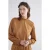Summum Woman Smocked Top Fine Lurex Jersey Camel Brown