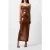French Connection Beatrice Sequin Strappy Maxi D Brown Sequin