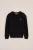 WE Fashion – Jongens gebreide trui met structuur en embroidery – Regular fit – Zwart – Katoen –