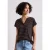 Street One Dames Blouse met losse schouders en gespleten hals in Bruin