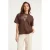 Smashed Lemon Chocoladebruin t-shirt met geborduurd bladmotief |