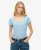 Superdry Vrouwen Studios T-shirt met Laag Uitgesneden Ronde Hals Blauw