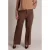 Yest Curve Plus Size suèdelook straight leg broek – bruin
