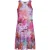 Mouwloze A-lijnjurk voor dames – abstracte veelkleurige print, gevoerd katoen met een bovenlaag van transparant nylon