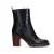 Manfield leren enkellaarzen met crocoprint zwart