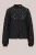 WE Fashion – Dames jersey top van kant met pailletten – Regular fit – Zwart –