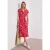 Midi-jurk met gespleten hals en print
