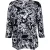 DIDI Loose Tee Crew 3/4 Sleeves, Print Black With Offwhite Centre