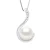 Hangende Sieraden 0,06 Cts Wit Goud en Echte Cultuurzoetwaterparel – KLEUR NATUURLIJK WIT – Rond 9-10 mm