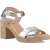 Hush Puppies Georgia Kurk Leer Dames Zilveren Sandalen