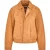 Dames beige leren Biker Bomber Oversized Jas – Blouson