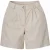 Getailleerde beige katoenen shorts met plooien aan de voorkant