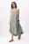 Groene, platte, mouwloze maxi-jurk voor dames