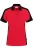 HAKRO Dames Poloshirt rood/zwart, Tweekleurig