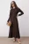 Trendyol Modest Dames Bruin Effen Maxi Lang Casual A-lijn Modest Jurken