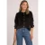 Corduroyblouse met lange mouwen en siernaad